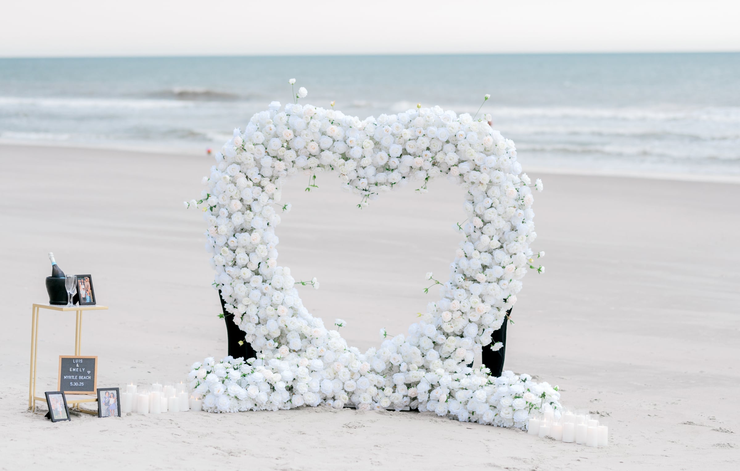 Myrtle Beach Wedding Planners -
Luxury Wedding Planners in Myrtle Beach, SC - Myrtle Beach Proposal - Floral Heart Proposal